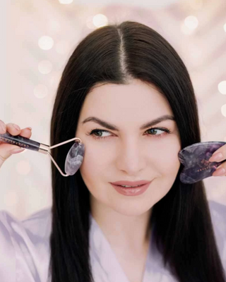 Αμέθυστος μασάζ προσώπου πέτρα της αρμονίας, της γαλήνης και της ηρεμίας ρολό Crystallove - 2