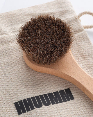 Στρογγυλή βούρτσα μασάζ και καθαρισμού προσώπου Νο 15 με τρίχες αλόγου HHUUMM - 3