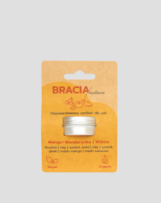 Σορμπέ φρούτων για ξηρά και σκασμένα χείλη μάνγκο κεράσι και μανταρίνι Soap Brothers - 5