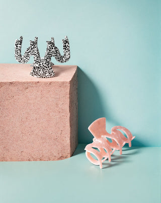 Σετ από μεγάλα τσιμπιδάκια μαλλιών - ροζ και μαρμάρινο Twisty 2 τεμάχια - 4