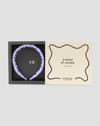 Μεταξωτή κορδέλα μαλλιών από 100% φυσικό μετάξι λιλά Twisty - 3
