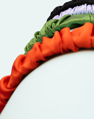 Μεταξωτή κορδέλα μαλλιών από 100% φυσικό μετάξι κόκκινο Twisty - 4