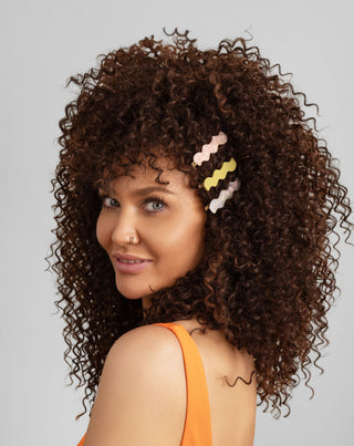 Σετ από κυματιστά τσιμπιδάκια μαλλιών - μαργαριτάρι, πράσινο, ροζ Twisty 3 τεμ. - 3