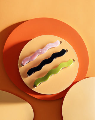 Σετ από κυματιστές καρφίτσες μαλλιών πράσινες, μαύρες, ροζ Twisty 3 τεμ. - 3