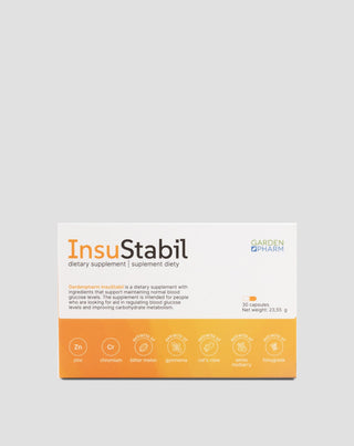 Συμπλήρωμα διατροφής για φυσιολογικά επίπεδα σακχάρου και μεταβολισμό InsuStabil Gardenpharm 30 κάψουλες - 1