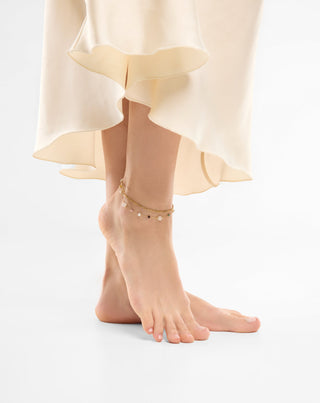 Βραχιόλι αστραγάλου από επιχρυσωμένο ανοξείδωτο ατσάλι με αχάτη, μαϊφάν, ίασπη και αβεντουρίνη Mys_1 - 2