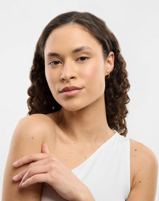 Σετ σκουλαρίκια επίχρυσα με λευκό νεφρίτη σε ανοξείδωτο ατσάλι Mys_3 - 5