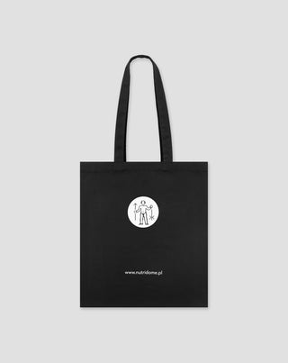 Τυπωμένη τσάντα για ψώνια από οργανικό βαμβάκι μαύρη Nutridome - 2