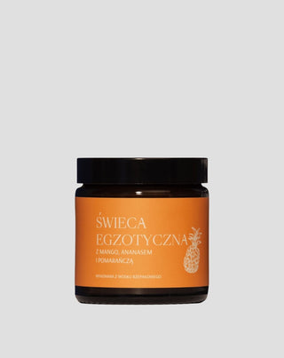 Εξωτικό χειροποίητο κερί από ελαιοκράμβη με άρωμα μάνγκο, ανανά και πορτοκάλι Mglife - 1