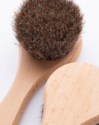 Στρογγυλή βούρτσα μασάζ και καθαρισμού προσώπου Νο 15 με τρίχες αλόγου HHUUMM - 2