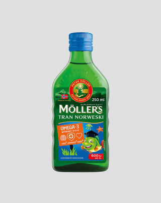 Νορβηγικό μουρουνέλαιο Moller's με γεύση φρούτων και 600 IU βιταμίνης D3 - 1