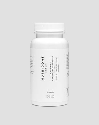 Πικολινικό χρώμιο με βιταμίνη C και πιπερίνη για τη ρύθμιση των επιπέδων σακχάρου Nutridome 60 κάψουλες