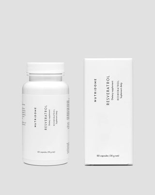 Resveratrol κάψουλες που υποστηρίζουν το κυκλοφορικό σύστημα και την προστασία από την αθηροσκλήρωση Nutridome 60 τεμάχια