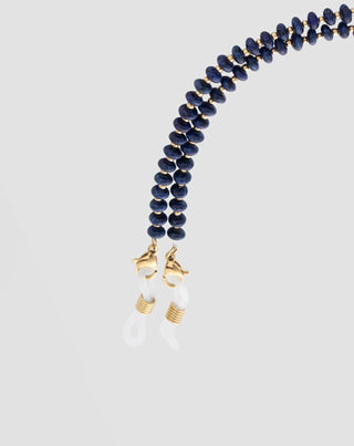 Επίχρυση αλυσίδα γυαλιών οράσεως με λάπις λάζουλι Mys_4 - 4