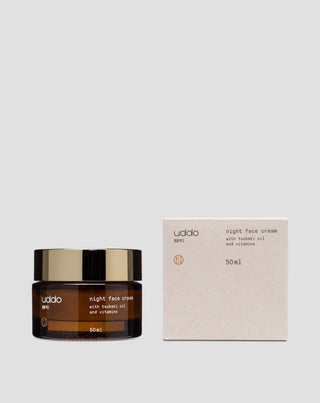 Ενυδατική κρέμα προσώπου νύχτας με βούτυρο κακάο, έλαιο tsubaki και αλόη Uddo - 3