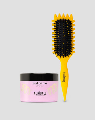 Σετ κρέμα για μπούκλες + βούρτσα για σγουρά και κυματιστά μαλλιά για τον ορισμό της μπούκλας Twisty - 1
