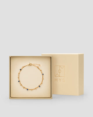 Επίχρυσο βραχιόλι από ανοξείδωτο ατσάλι με λαζούλι Mys - 4