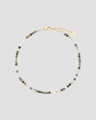 Βραχιόλι αστραγάλου από επιχρυσωμένο ανοξείδωτο ατσάλι με αφρικανικό τυρκουάζ και αμαζονίτη Mys_4 - 1