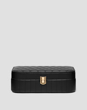 Μεγάλο κουτί κοσμημάτων με θήκες, ρολά και καθρέφτη, μαύρο Mys