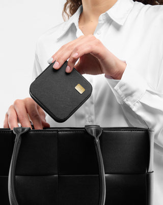 Μικρό κουτί κοσμημάτων με θήκες, κυλίνδρους και γάντζους, μαύρο Mys_2 - 3